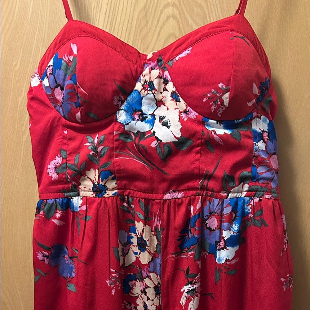 Floral Red Jumpsuit - Picture 2 of 5